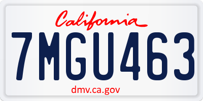 CA license plate 7MGU463