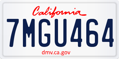 CA license plate 7MGU464