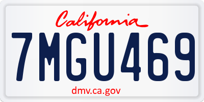 CA license plate 7MGU469