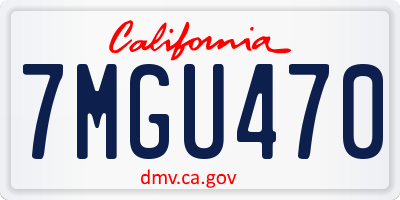 CA license plate 7MGU470