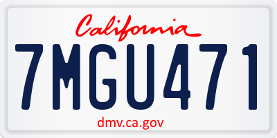 CA license plate 7MGU471