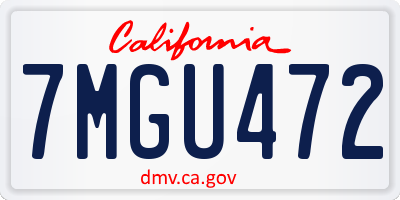 CA license plate 7MGU472