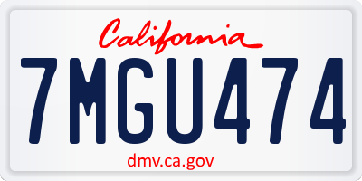 CA license plate 7MGU474