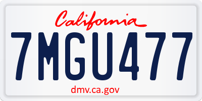 CA license plate 7MGU477