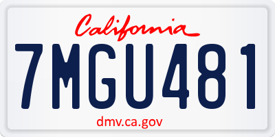 CA license plate 7MGU481