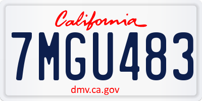 CA license plate 7MGU483