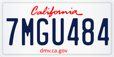 CA license plate 7MGU484