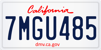 CA license plate 7MGU485