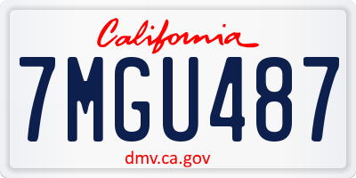 CA license plate 7MGU487