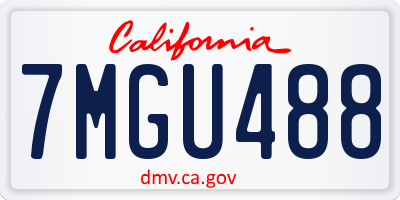 CA license plate 7MGU488