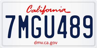 CA license plate 7MGU489