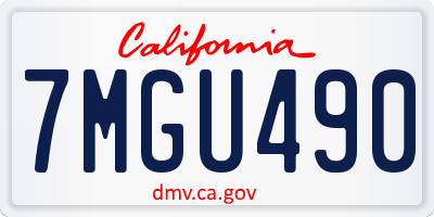 CA license plate 7MGU490