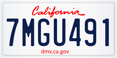 CA license plate 7MGU491