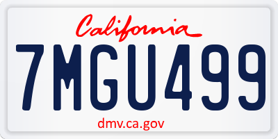 CA license plate 7MGU499
