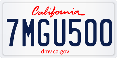 CA license plate 7MGU500