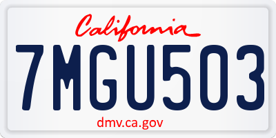 CA license plate 7MGU503