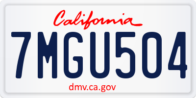 CA license plate 7MGU504