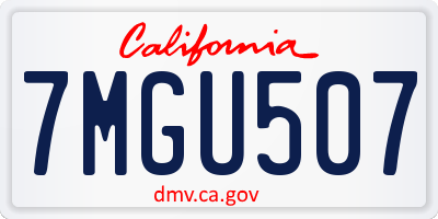 CA license plate 7MGU507