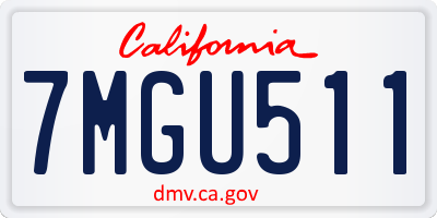 CA license plate 7MGU511