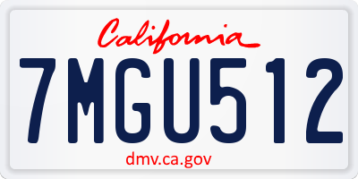 CA license plate 7MGU512