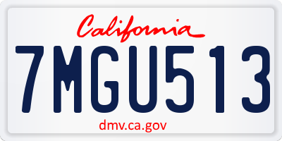 CA license plate 7MGU513