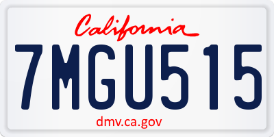 CA license plate 7MGU515