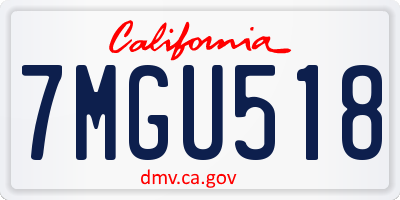 CA license plate 7MGU518