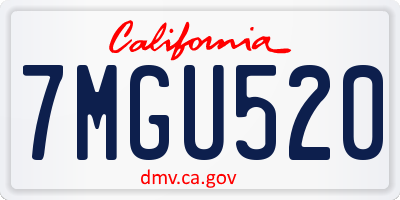 CA license plate 7MGU520