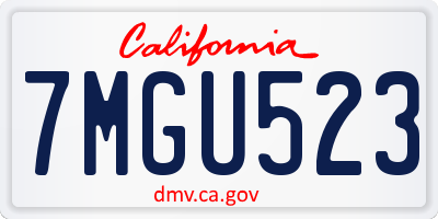 CA license plate 7MGU523