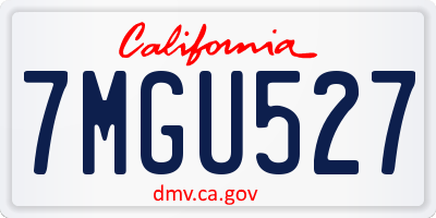 CA license plate 7MGU527