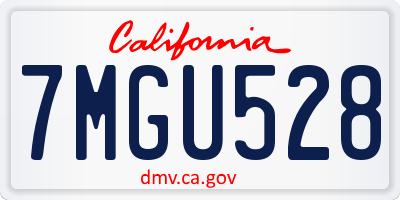 CA license plate 7MGU528