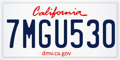 CA license plate 7MGU530