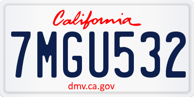 CA license plate 7MGU532