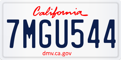 CA license plate 7MGU544