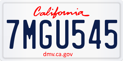 CA license plate 7MGU545