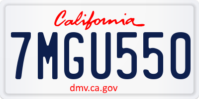 CA license plate 7MGU550