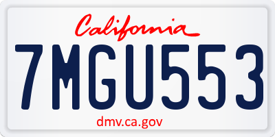 CA license plate 7MGU553