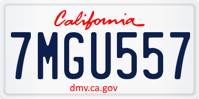 CA license plate 7MGU557