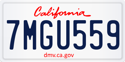 CA license plate 7MGU559