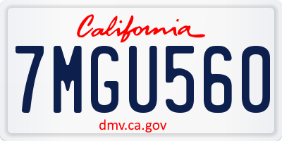 CA license plate 7MGU560