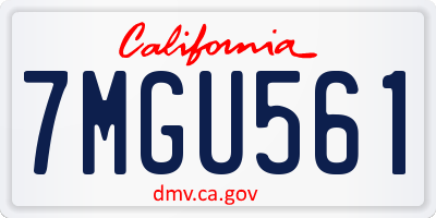 CA license plate 7MGU561