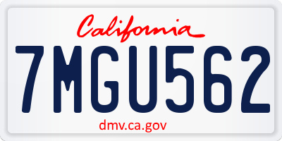 CA license plate 7MGU562