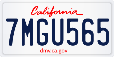 CA license plate 7MGU565