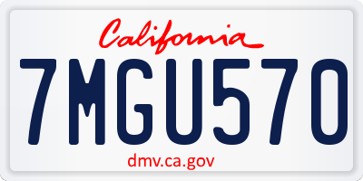 CA license plate 7MGU570