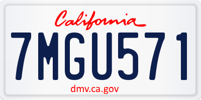 CA license plate 7MGU571