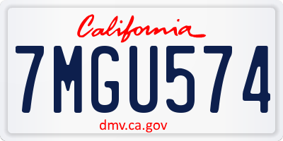 CA license plate 7MGU574