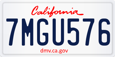 CA license plate 7MGU576