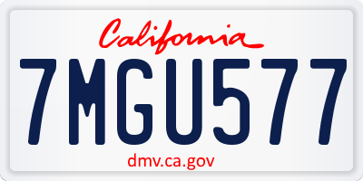 CA license plate 7MGU577