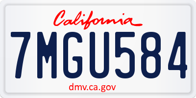 CA license plate 7MGU584