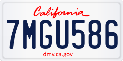 CA license plate 7MGU586